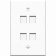 4PORT WHITE KEYSTONE WALL PLATE