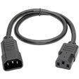 Eaton Tripp Lite Series PDU Power Cord, C13 to C14 - 10A, 250V, 18 AWG, 2 ft. (0.61 m), Black
