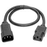 Eaton Tripp Lite Series PDU Power Cord, C13 to C14 - 10A, 250V, 18 AWG, 2 ft. (0.61 m), Black