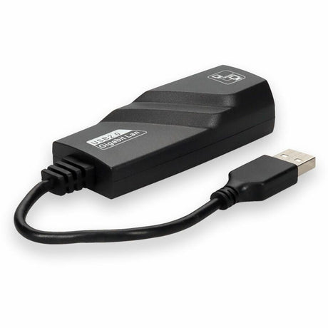AddOn USB 2.0 (A) Male to RJ-45 Female Gray & Black Adapter