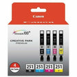 Canon CLI-251 BK/CMY Standard Yield Inkjet Ink Cartridge - Value Pack - Cyan, Magenta, Yellow, Black - 4 / Pack