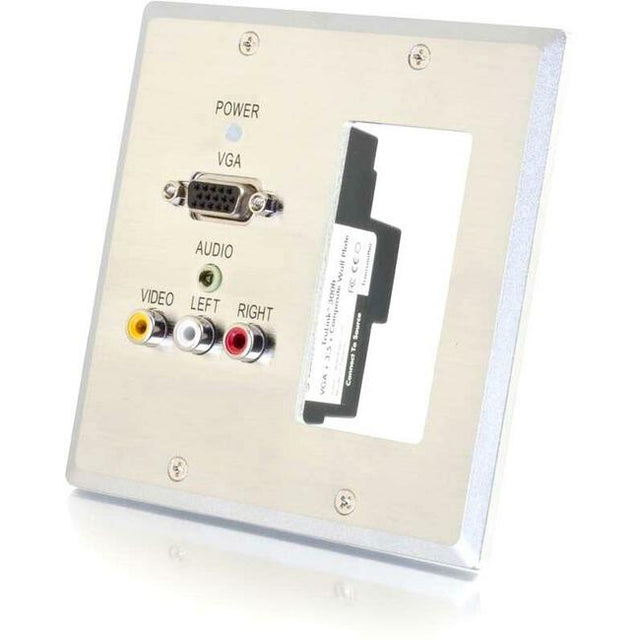 C2G TruLink Dual Gang VGA+3.5mm+Composite+Decora over Cat5 Transmitter- Aluminum