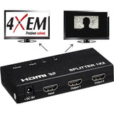 4XEM 2 Port HDMI Splitter & Signal Amplifier