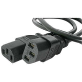 StarTech.com 6ft (2m) Computer Power Cord Y Splitter, NEMA 5-15P to 2x C13 Y Cable, 10A 125V, 18AWG, AC Power Cord, Monitor Power Cable