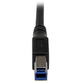 StarTech.com 1m Black SuperSpeed USB 3.0 (5Gbps) Cable - Right Angle A to B - M/M