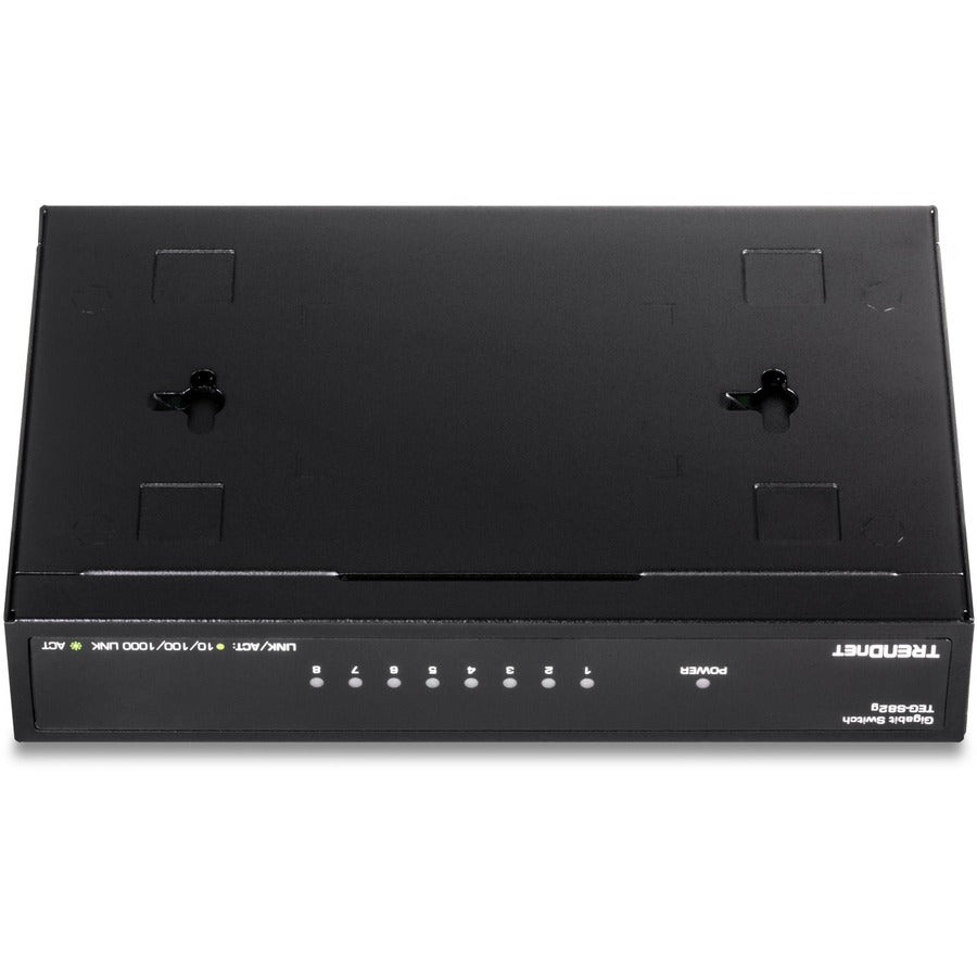 TRENDnet 8-Port Gigabit GREENnet Switch, Ethernet Network Switch, TEG-S82G, 8 x 10-100-1000 Mbps Gigabit Ethernet Ports, Ethernet Splitter, 16 Gbps, Metal, Lifetime Protection, Black