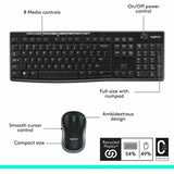 Logitech MK270 Wireless Keyboard and Mouse Combo for Windows, 2.4 GHz Wireless, Compact Mouse, Black