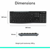 Logitech MK270 Wireless Keyboard and Mouse Combo for Windows, 2.4 GHz Wireless, Compact Mouse, Black
