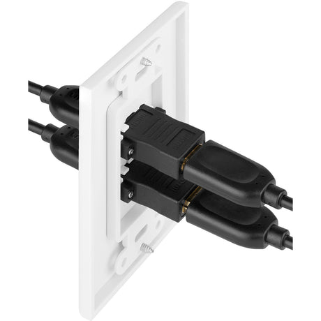 4XEM 2 Port/Outlet Female HDMI Wall Plate (White)