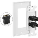 4XEM 2 Port/Outlet Female HDMI Wall Plate (White)
