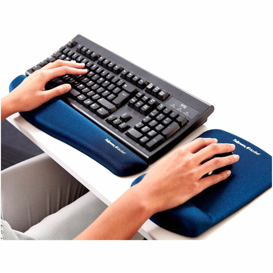 Fellowes&reg; PlushTouch&trade; Foam Keyboard Wrist Rest with MICROBAN&reg; - Blue (9287401)