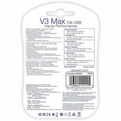 Verbatim 64GB Store 'n' Go V3 Max USB 3.0 Flash Drive - Blue