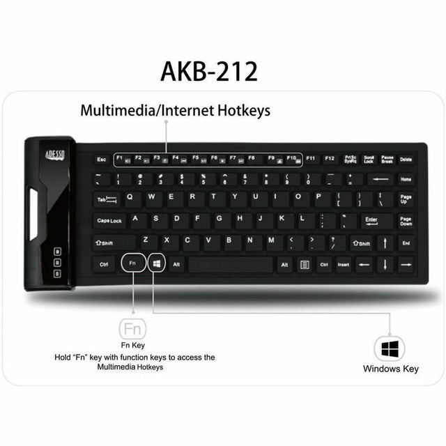 WATERPROOF FLEXIBLE KEYB USB