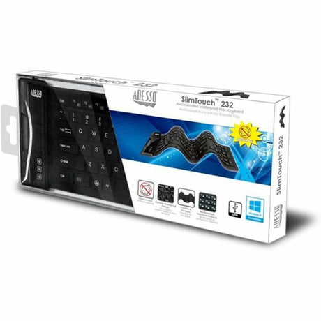 Adesso SlimTouch 232 Antimicrobial Waterproof Flex Keyboard (Full Size)