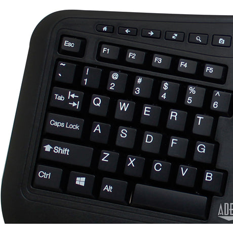 Adesso Tru-Form Media 1500 - Wireless Ergonomic Keyboard and Laser Mouse