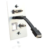 C2G HDMI, VGA, 3.5mm Audio Pass Through Single Gang Wall Plate with One Keystone - Aluminum