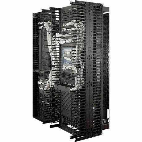 Valueline, Vertical Cable Manager for 2 & 4 Post Racks, 84"H X 12"W, Double-Sided with Doors