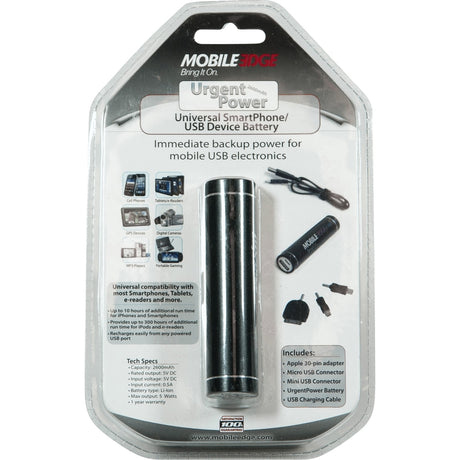 Mobile Edge Urgent Power 2600 mAh - Black