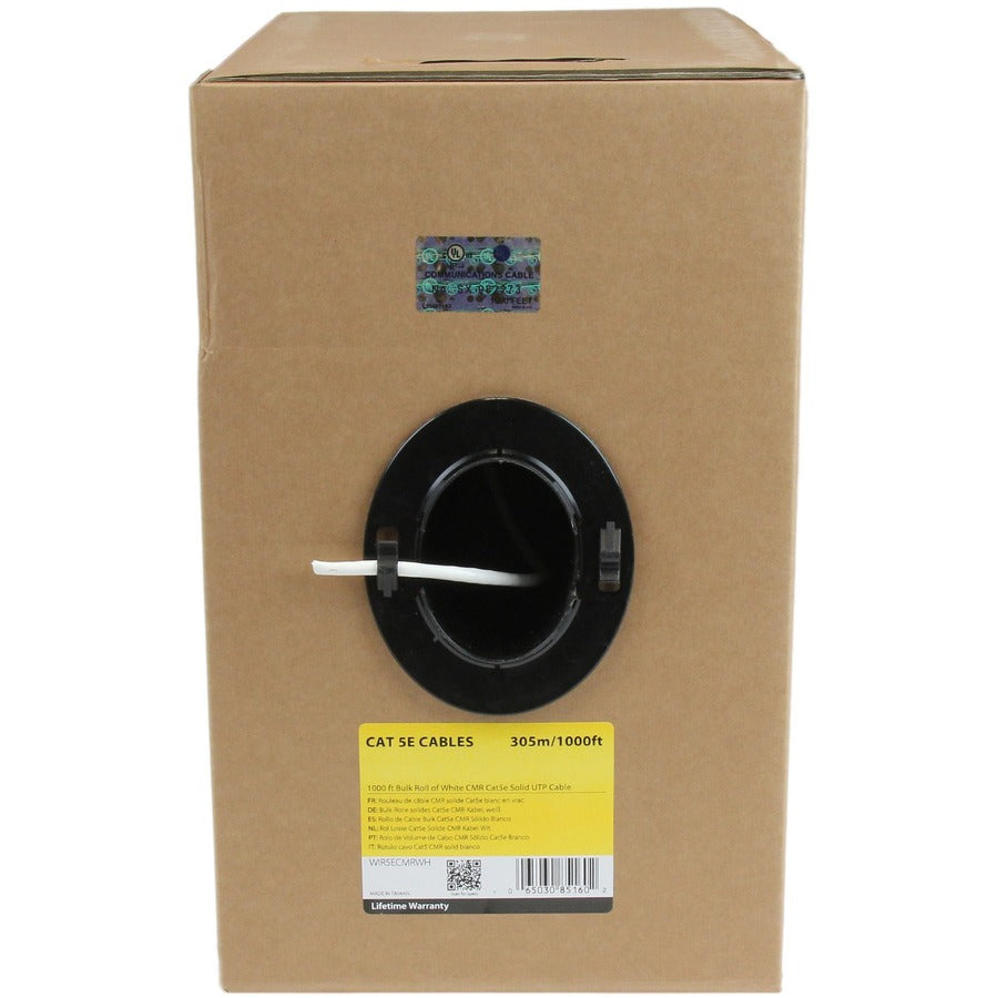 StarTech.com Bulk Cat 5e Ethernet Cable - 1000 ft. (304,8m) - Solid - CMR-Rated - White - TAA Compliant