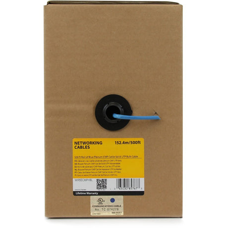 StarTech.com Bulk Cat 5e Ethernet Cable - 1000 ft. - Solid - Plenum CMP - Blue - TAA Compliant