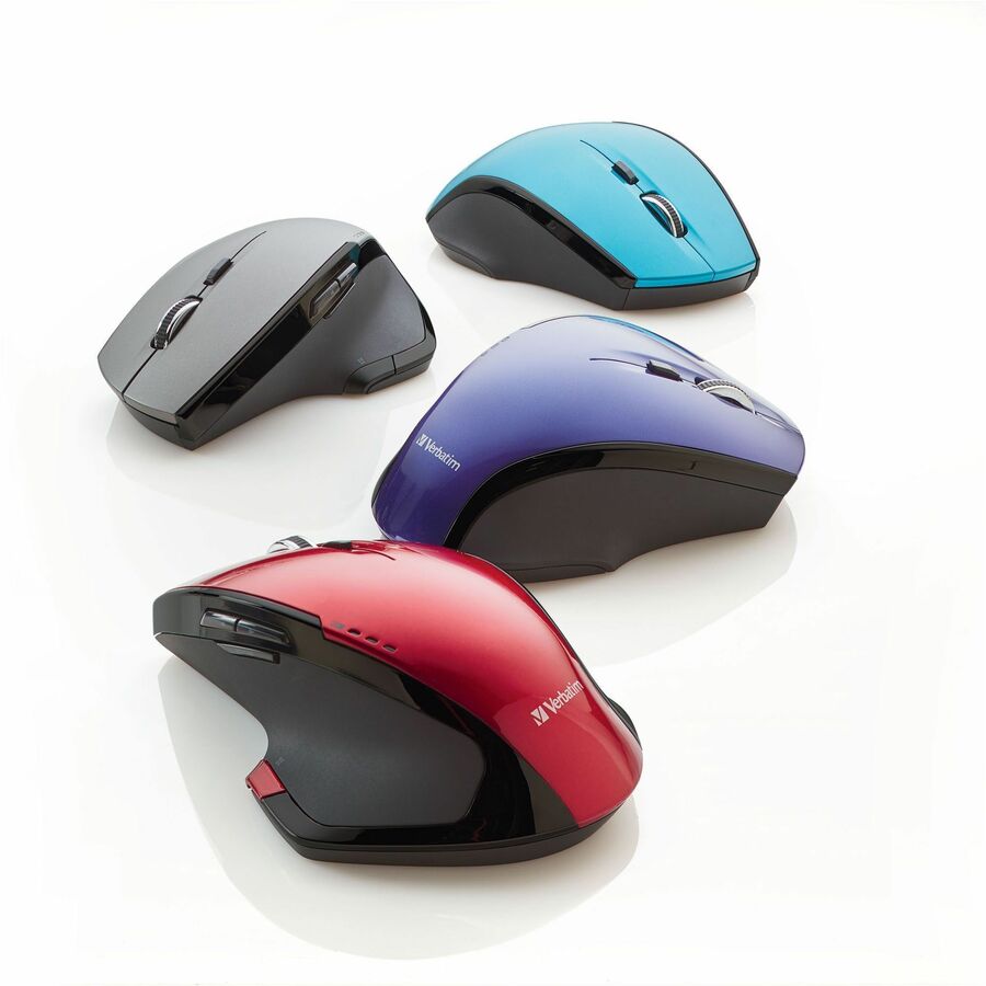 Verbatim Wireless Desktop 8-Button Deluxe Blue LED Mouse - Purple