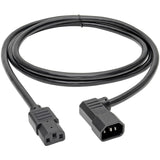 Eaton Tripp Lite Series Heavy-Duty PDU Power Cord, C13 to Left-Angle C14 - 15A, 250V, 14 AWG, 6 ft. (1.83 m), Black