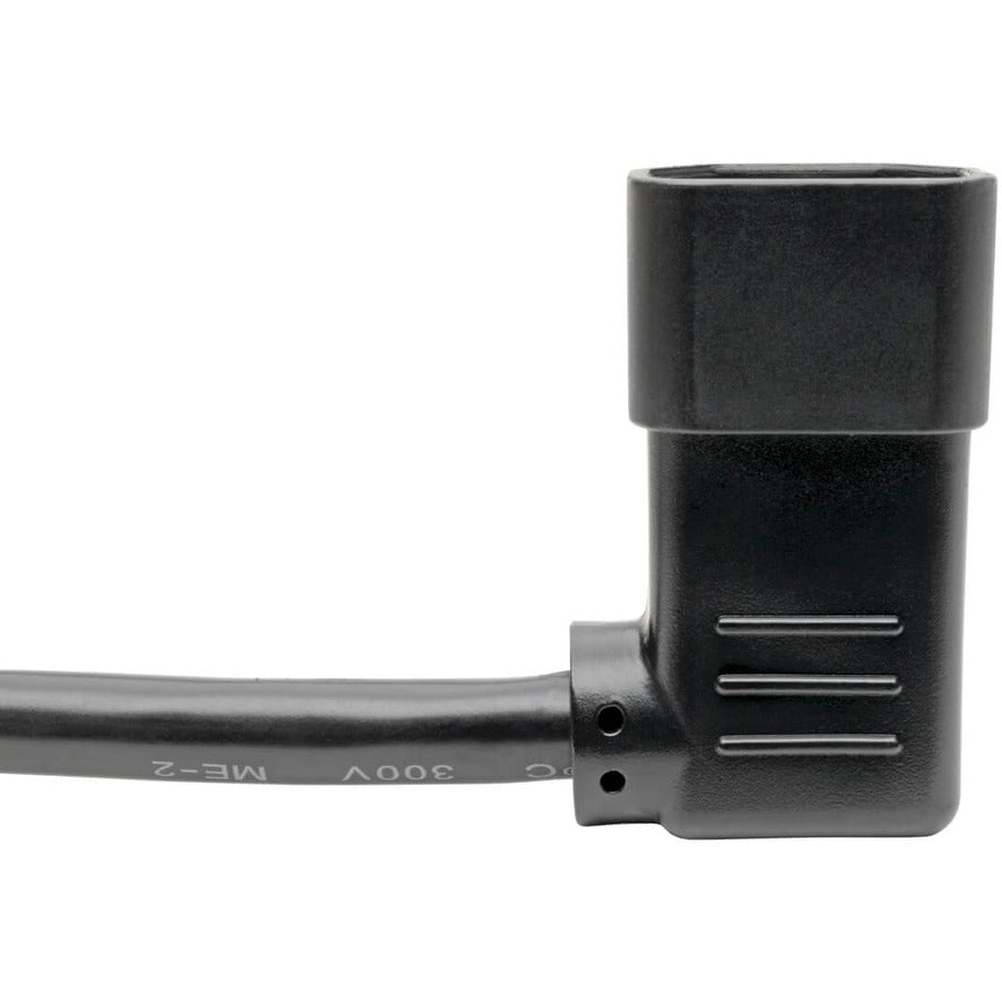 Eaton Tripp Lite Series Heavy-Duty PDU Power Cord, C13 to Right-Angle C14 - 15A, 250V, 14 AWG, 6 ft. (1.83 m), Black