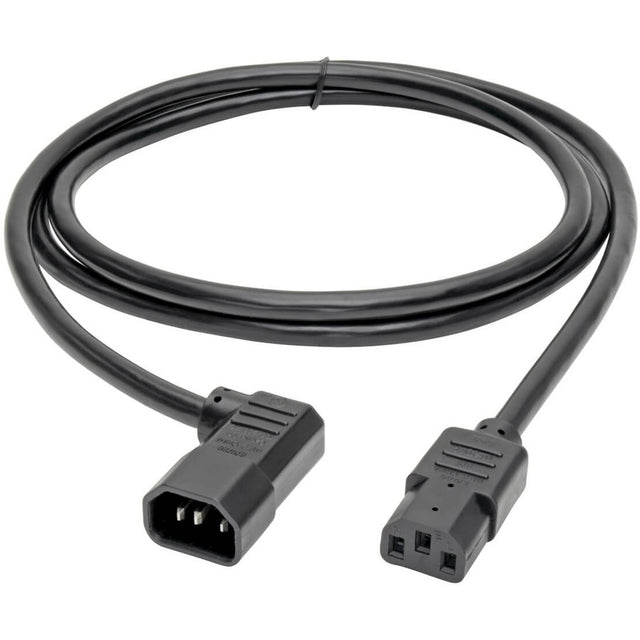 Eaton Tripp Lite Series Heavy-Duty PDU Power Cord, C13 to Right-Angle C14 - 15A, 250V, 14 AWG, 6 ft. (1.83 m), Black