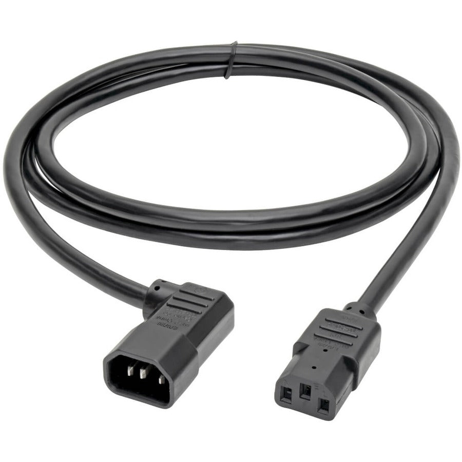 Eaton Tripp Lite Series Heavy-Duty PDU Power Cord, C13 to Right-Angle C14 - 15A, 250V, 14 AWG, 6 ft. (1.83 m), Black