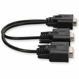 5PK VGA Male to 2xVGA Female Black Adapters For Resolution Up to 1920x1200 (WUXGA)
