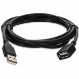 AddOn 5-Pack of 6ft USB 2.0 (A) Male to Female Black Cables