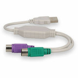 AddOn 5-Pack of USB 2.0 (A) Male to PS/2 Female Gray Adapters