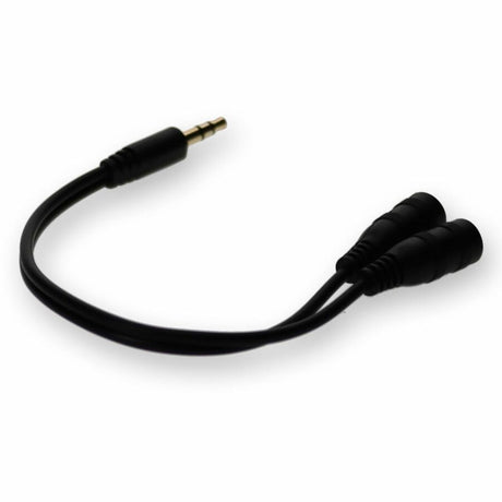 5PK 3.5mm Audio Input Male to 2x3.5mm Audio Output Female Black Adapters