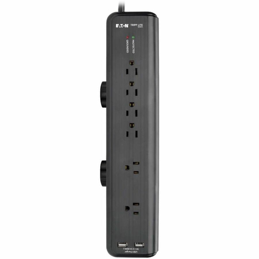 Eaton Tripp Lite Series Protect It! 6-Outlet Clamp-Mount Surge Protector, 6 ft. (1.83 m) Cord, 2100 Joules, 2 x USB Charging ports (2.1A total)