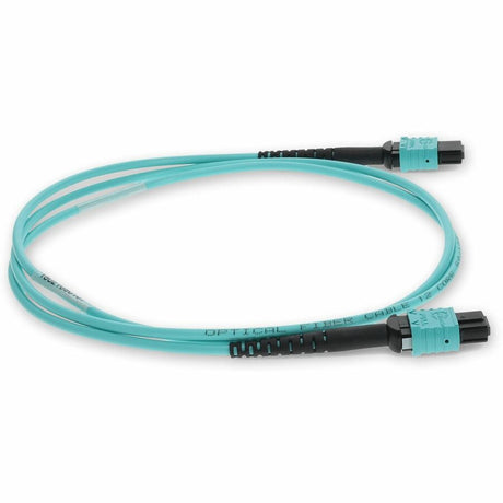 AddOn 5m MPO (Female) to MPO (Female) 12-Strand Aqua OM3 Straight Fiber OFNR (Riser-Rated) Patch Cable