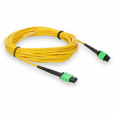 AddOn 3m MPO (Female) to MPO (Female) 12-Strand Yellow OS2 Crossover Fiber OFNR (Riser-Rated) Patch Cable