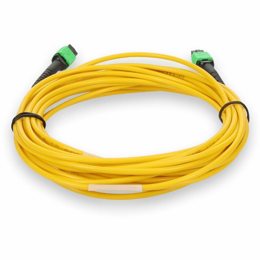 AddOn 5m MPO (Female) to MPO (Female) 12-Strand Crossover Yellow OS2 Fiber OFNR (Riser-Rated) Patch Cable