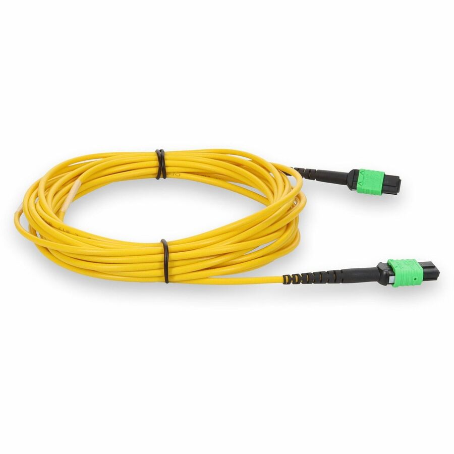 AddOn 5m MPO (Female) to MPO (Female) 12-Strand Crossover Yellow OS2 Fiber OFNR (Riser-Rated) Patch Cable
