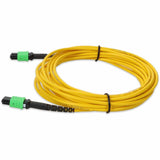 AddOn 3m MPO (Female) to MPO (Female) 12-Strand Yellow OS2 Straight Fiber OFNR (Riser-Rated) Patch Cable