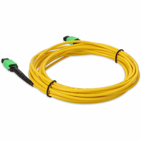 AddOn 5m MPO (Female) to MPO (Female) 12-Strand Yellow OS2 Straight Fiber OFNR (Riser-Rated) Patch Cable
