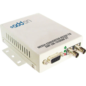 AddOn Serial RS232 to Fiber SMF 1310nm 20km ST Serial Media Converter