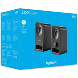 Logitech Multimedia Speakers Z150 with Clear Stereo Sound (Midnight Black, 3W RMS)