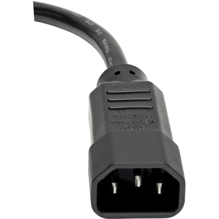 Eaton Tripp Lite Series PDU Power Cord, C13 to C14 - 10A, 250V, 18 AWG, 1 ft. (0.31 m), Black