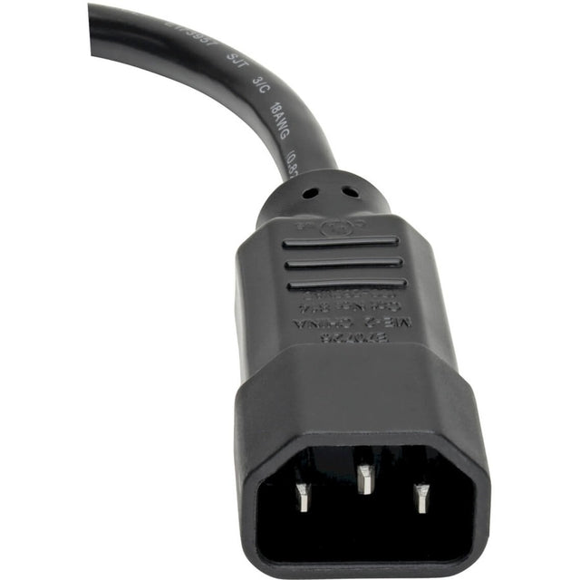 Eaton Tripp Lite Series PDU Power Cord, C13 to C14 - 10A, 250V, 18 AWG, 1 ft. (0.31 m), Black