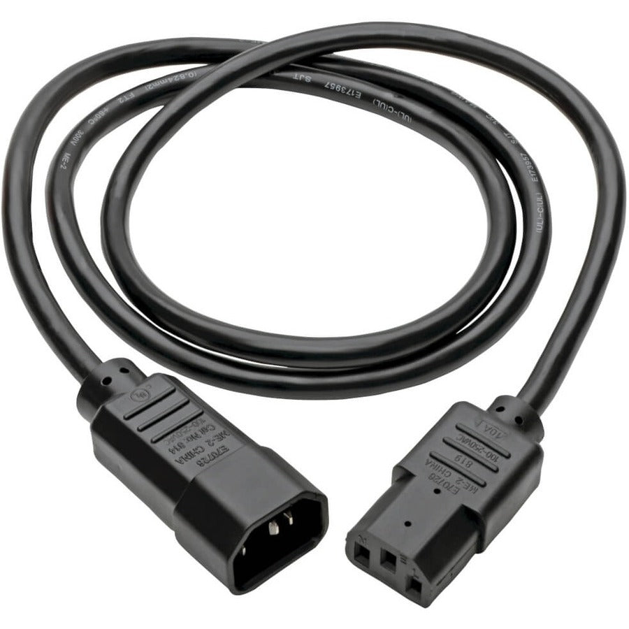 Eaton Tripp Lite Series PDU Power Cord, C13 to C14 - 10A, 250V, 18 AWG, 3 ft. (0.91 m), Black