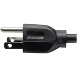 Eaton Tripp Lite Series Power Extension Cord, NEMA 5-15P to NEMA 5-15R - 13A, 120V, 16 AWG, 1 ft. (0.31 m), Black