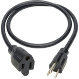 Eaton Tripp Lite Series Power Extension Cord, NEMA 5-15P to NEMA 5-15R - 13A, 120V, 16 AWG, 3 ft. (0.91 m), Black