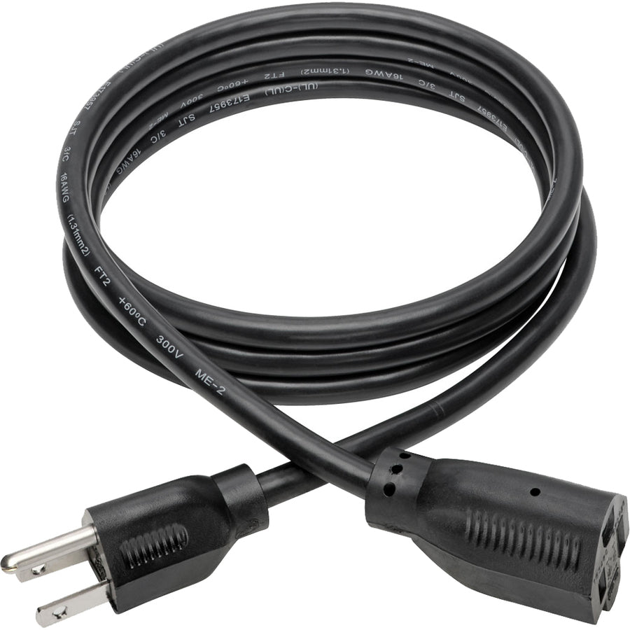 Eaton Tripp Lite Series Power Extension Cord, NEMA 5-15P to NEMA 5-15R - 13A, 120V, 16 AWG, 6 ft. (1.83 m), Black