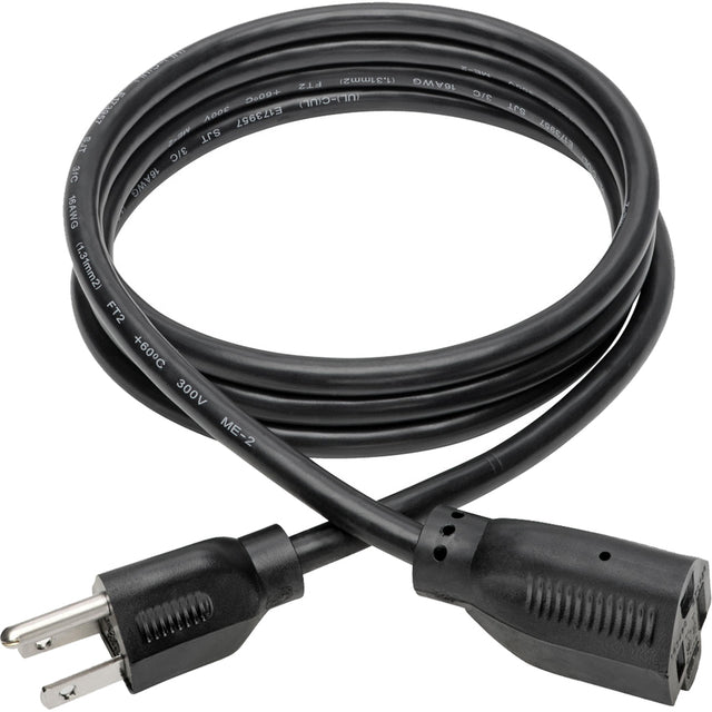 Eaton Tripp Lite Series Power Extension Cord, NEMA 5-15P to NEMA 5-15R - 13A, 120V, 16 AWG, 6 ft. (1.83 m), Black