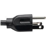 Eaton Tripp Lite Series Extension Cord Y Splitter, NEMA 5-15P to 2x NEMA 5-15R - 13A, 120V, 16 AWG, 18-in. (45.72 cm), Black
